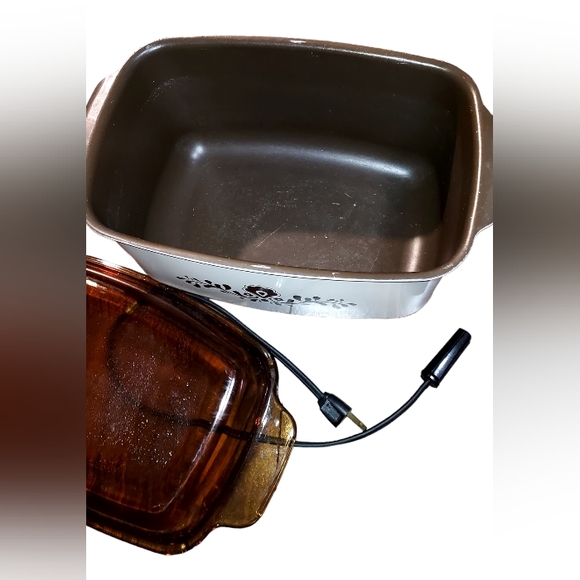 west bend slow cooker 7 qt Brown Beige Rectangle Casserole Baking Dish Cookware - Picture 3 of 6